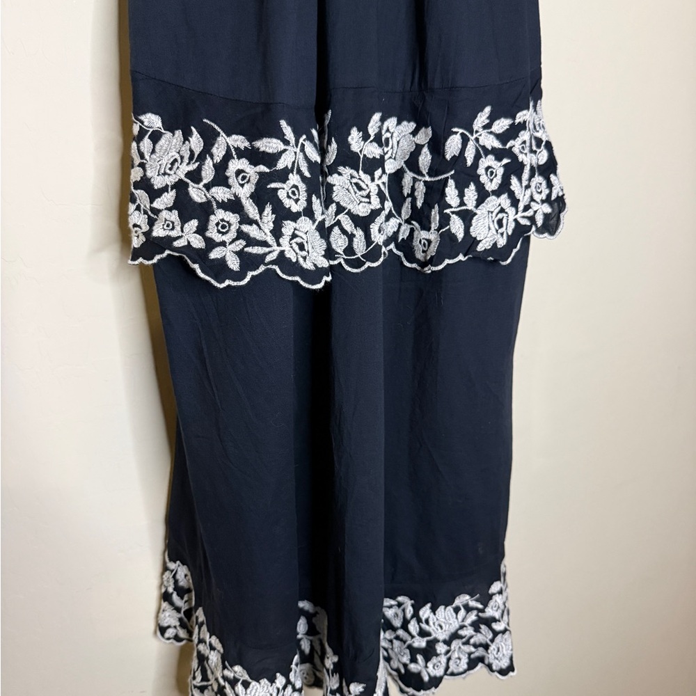 Abercrombie & Fitch Black Floral Tiered Maxi Dress White Floral Accents Small - Picture 6 of 10
